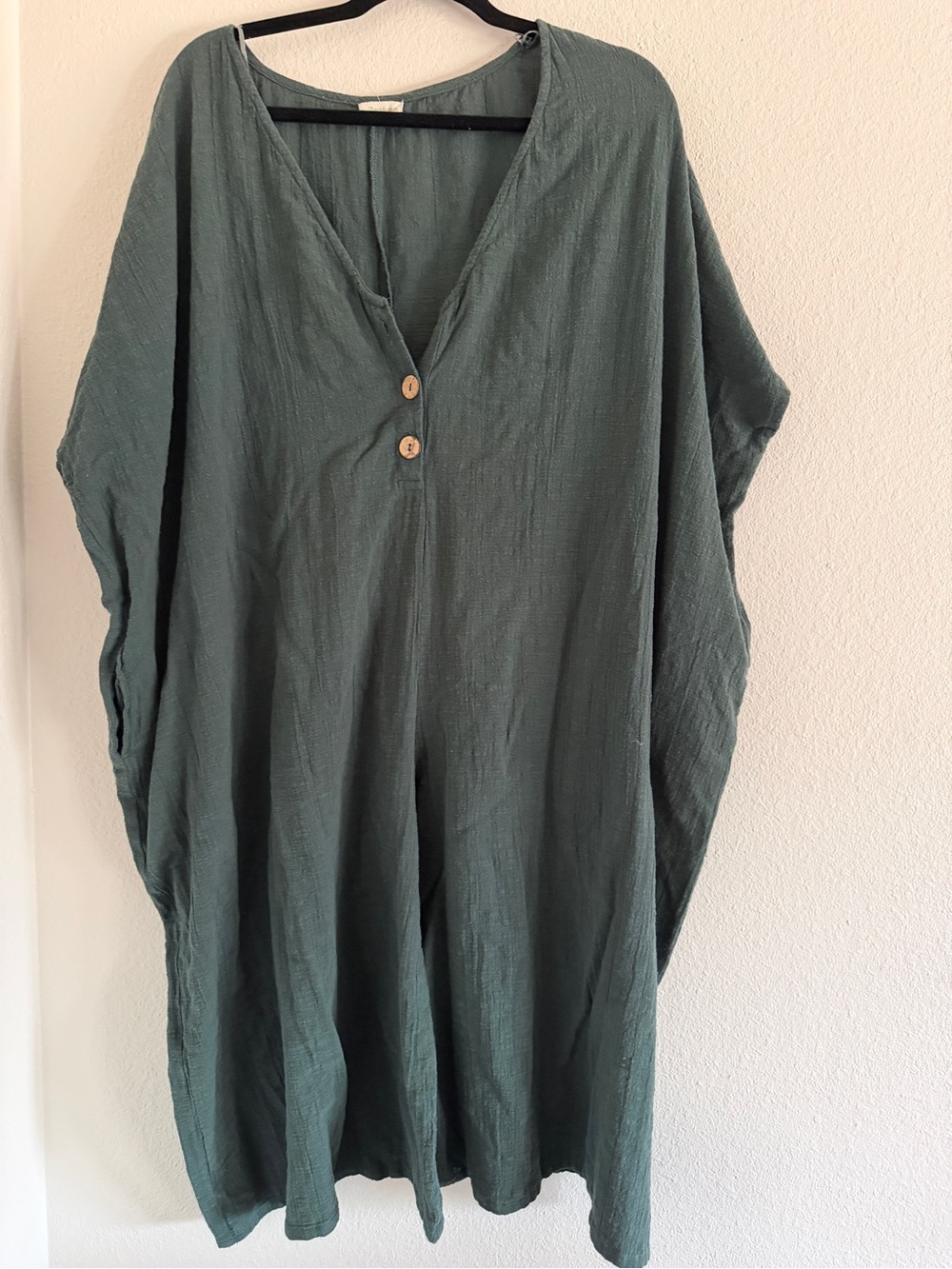 World Market Green Oversized Jumpsuit Kaftan One Size